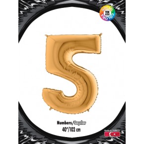 Kikajoy Rakam Folyo Balon 40" Altın -5-