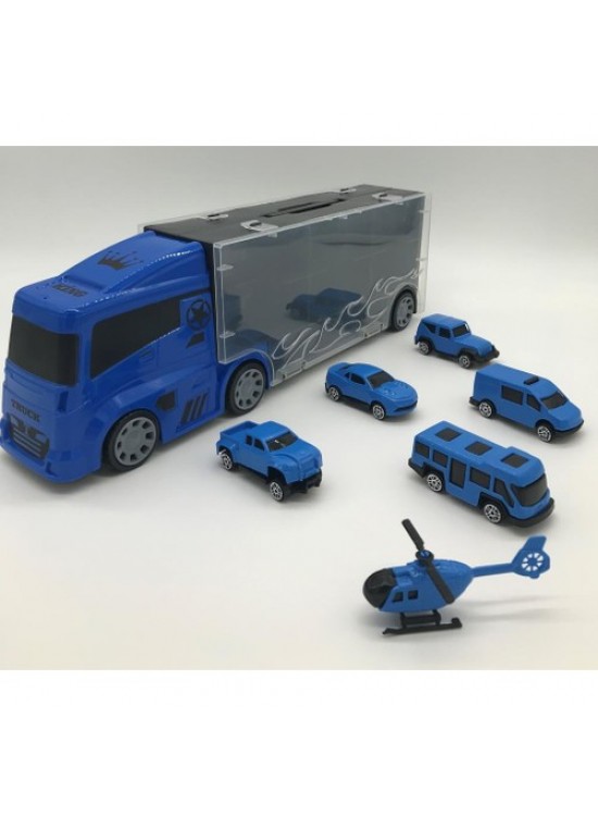  King Kids 6 Mini Araç ve Taşıyıcı Kamyon Mavi LAL 2015