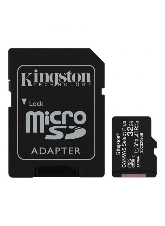 Kingston SDCS2-32GB 32GB micSDHC Canvas Select Plus 100R A1 C10 Card + ADP Hafıza Kartı