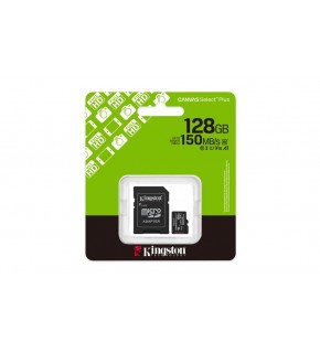 Kingston SDCS3-128GB 128GB microSDXC Canvas Select Plus Gen3 150MB-s A1 Card + Adapter Hafıza Kartı