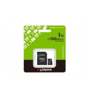 Kingston SDCS3-1TB 1TB microSDXC Canvas Select Plus Gen3 150MB-s A1 Card + Adapter Hafıza Kartı