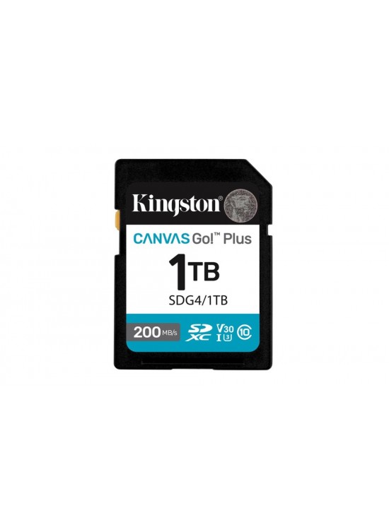 Kingston SDG4-1TB 1TB SDXC Canvas Go Plus Gen4 200MB-s C10 UHS-I U3 V30 Hafıza Kartı