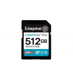 Kingston SDG4-512GB 512GB SDXC Canvas Go Plus Gen4 200MB-s C10 UHS-I U3 V30 Hafıza Kartı