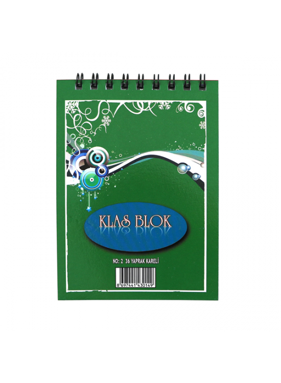 Klas Bloknot Spiralli Kareli No:2 36 YP