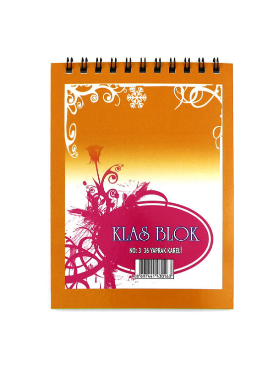 Klas Bloknot Spiralli Kareli No:3 36 YP