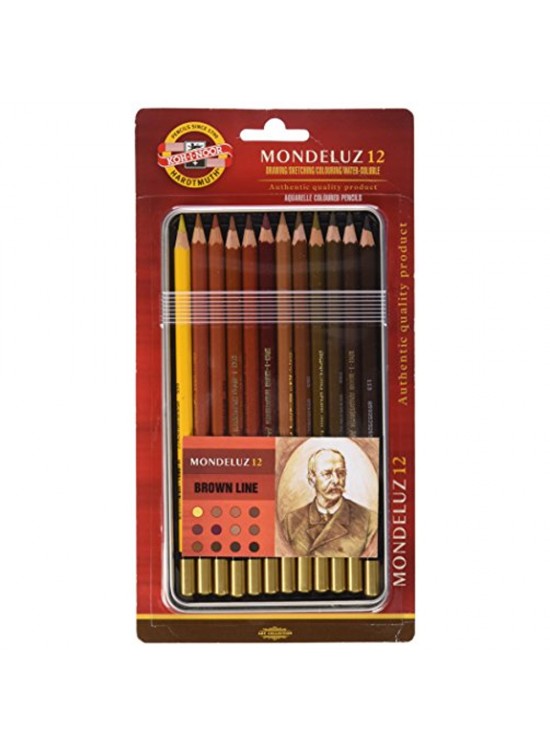 Koh-I Noor Set Aquarel Pencils Kahverenk Line 3722 12