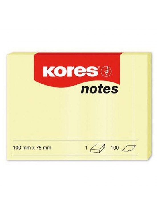 Kores Yapışkanlı Not Kağıdı Sarı 100x75 MM 100 Syf  46100
