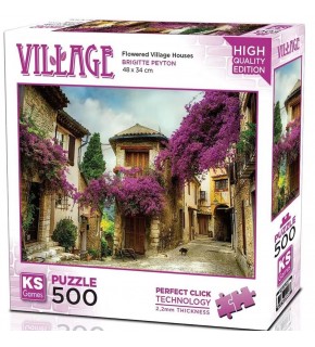 Ks Games Puzzle 500 Flowered Village Houses 20062