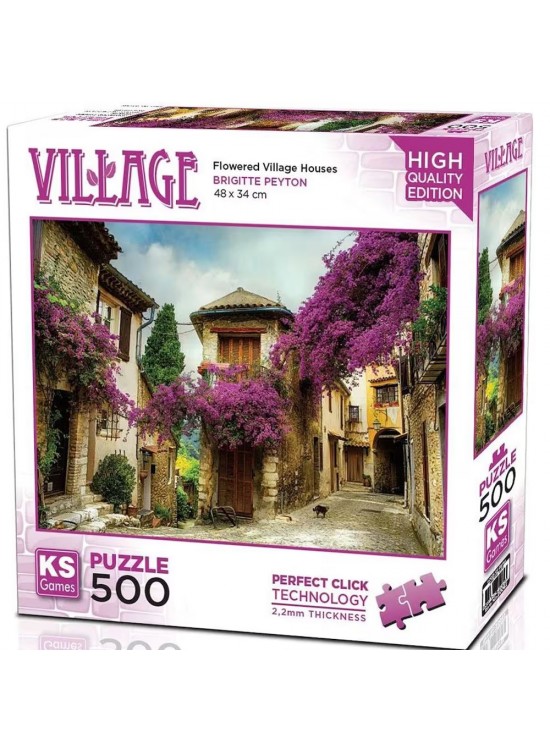 Ks Games Puzzle 500 Flowered Village Houses 20062