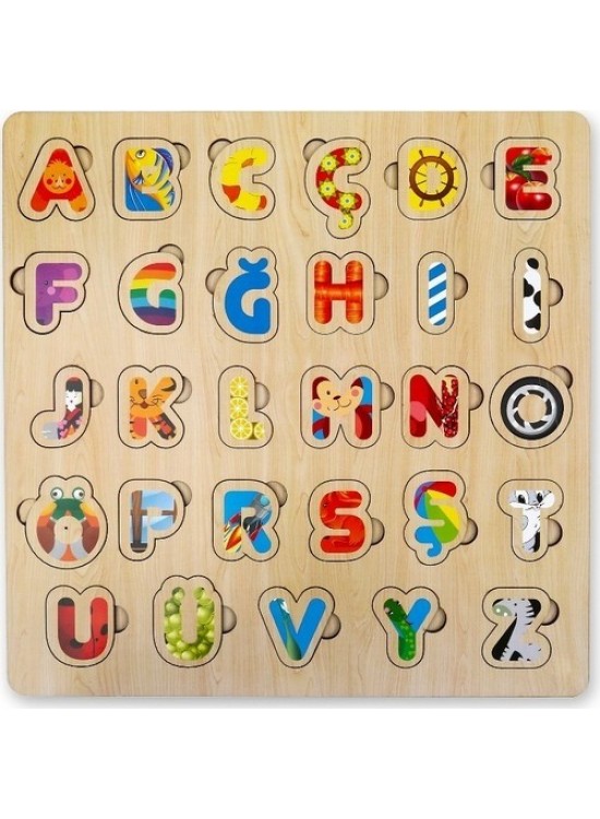 Kumtoys Ahşap Alfabe Puzzle Türkçe