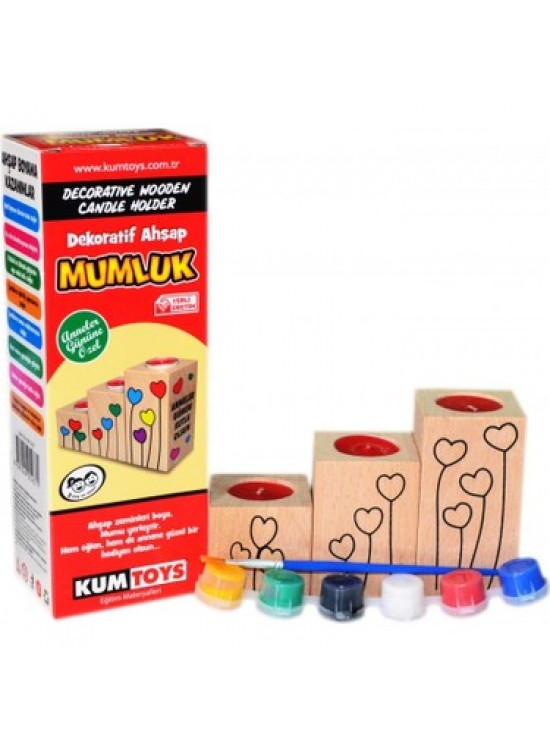Kumtoys Dekoratif Ahşap Mumluk