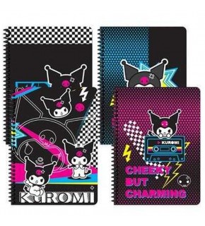 Kuromi Defter Spiralli Karton Kapak 16,5x22,5 80 YP Çizgili 380631-12
