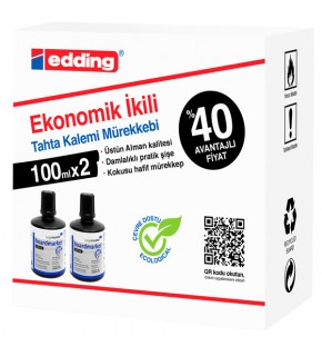 Legamaster Tahta Kalem Mürekkebi Ekonomik 100 ML Siyah 2 Li LM1199K201
