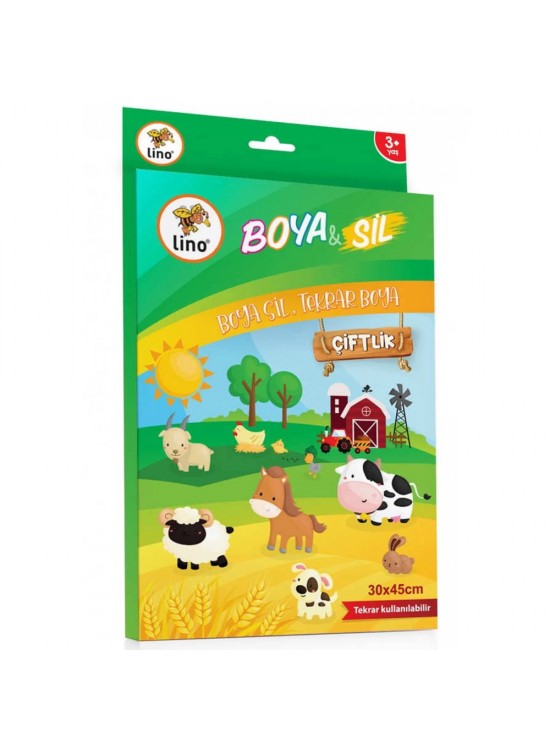 Lino Boyama Kitabı Boya Sil Aktivite Matı Çiftlik Silinebilir BS-2001
