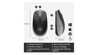 Logitech 910-005909 M191 Mavi Büyük Boy Kablosuz Mouse Optik 1000 Dpı Buton