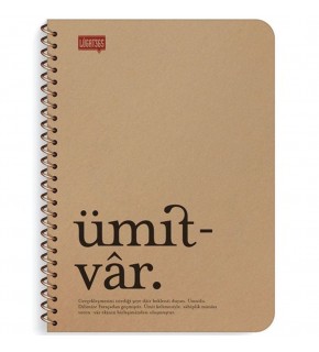 Lugat365 Kraft Kap.Spr Defter Ümitv 16x22 80 YP Çizgili 500214-99