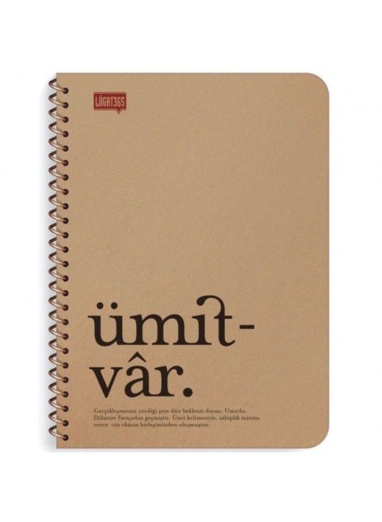 Lugat365 Kraft Kap.Spr Defter Ümitv 16x22 80 YP Çizgili 500214-99