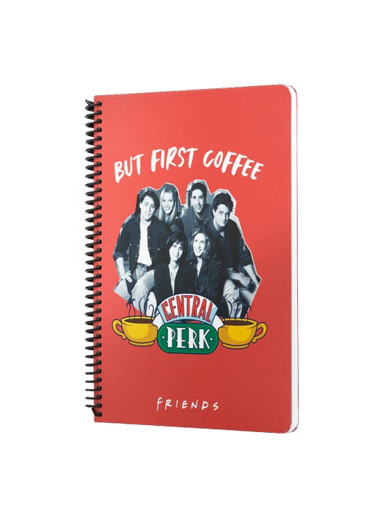 Mabbels Spiralli Defter Friends Central Perk But First Coffee Kırmızı 80 YP 17x24 DFT-388456