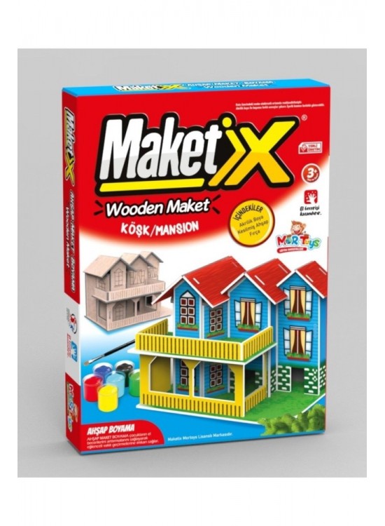 Maketix 3D Ahşap Boyama Seti Köşk 9789
