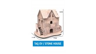 Maketix 3D Ahşap Boyama Seti Taş Ev 9786