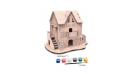 Maketix 3D Ahşap Boyama Seti Taş Ev 9786