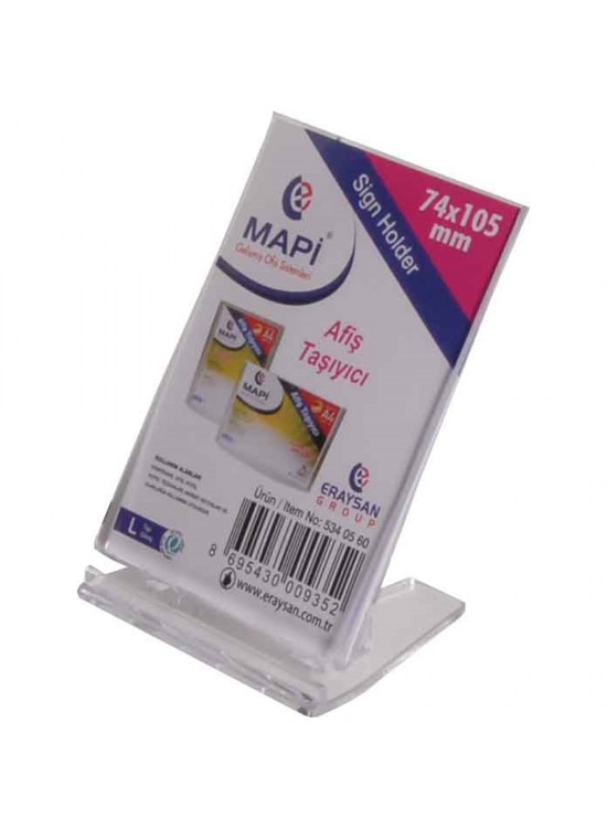 Mapi L Tipi Afiş Taşıyıcı Ayar.Alt Taban 74x105 Dikey