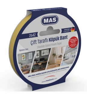 Mas Çift Taraflı Köpük Bant 15 MM x 5 M 2642