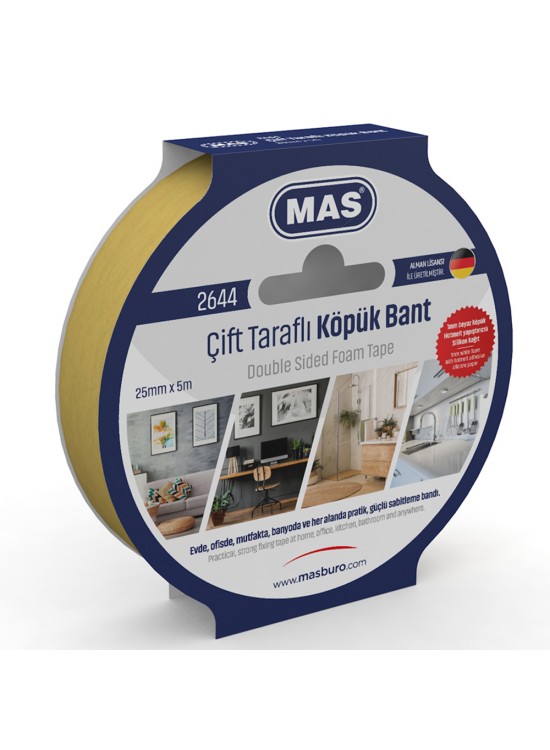 Mas Çift Taraflı Köpük Bant 25 MM x 5 M 2644