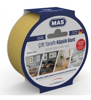 Mas Çift Taraflı Köpük Bant 50 MM  x 5 M 2646