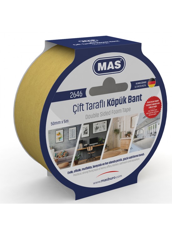 Mas Çift Taraflı Köpük Bant 50 MM  x 5 M 2646