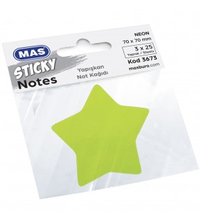 Mas Yapışkanlı Şekilli Not kağıt Yıldız 75 Syf 3673