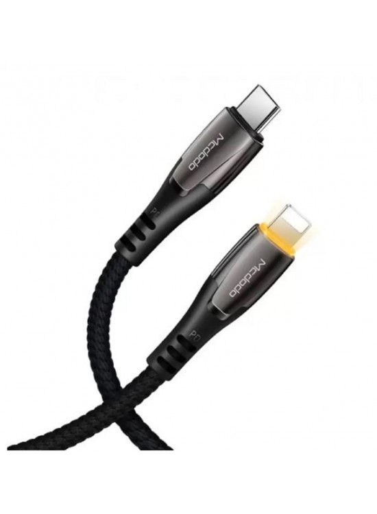 MCDODO CA-7651 36W Type-C To Lightning Hızlı Data-Şarj Kablosu 1.8M 3A - Siyah