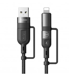 MCDODO CA-8070 60W 4 in 1 Hızlı Data-Şarj Kablosu 3A 1.2m - Siyah