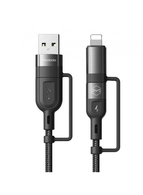 MCDODO CA-8070 60W 4 in 1 Hızlı Data-Şarj Kablosu 3A 1.2m - Siyah
