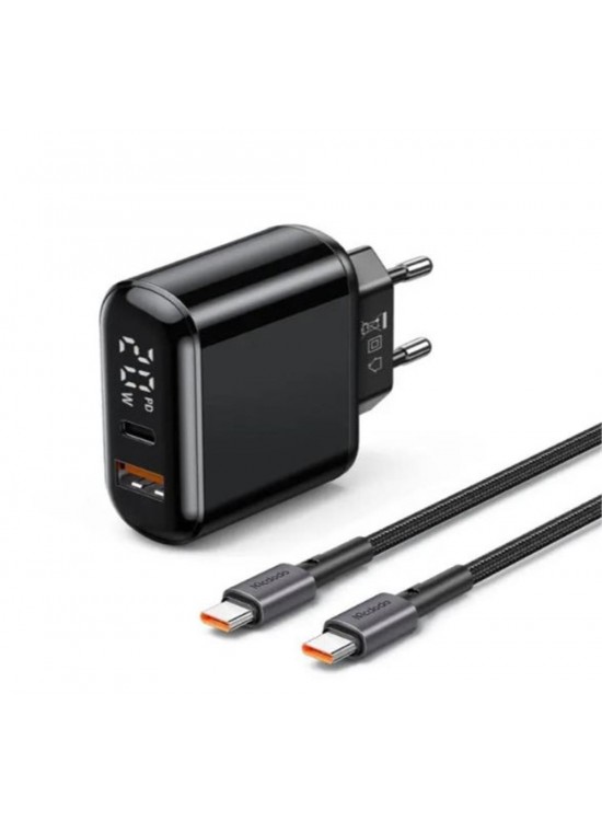 MCDODO CH-7172 PD3 20W 1 USB 1 TYPE-C GİRİŞLİ  ŞARJ ADAPTÖRÜ USB-C TO USB-C -SİYAH