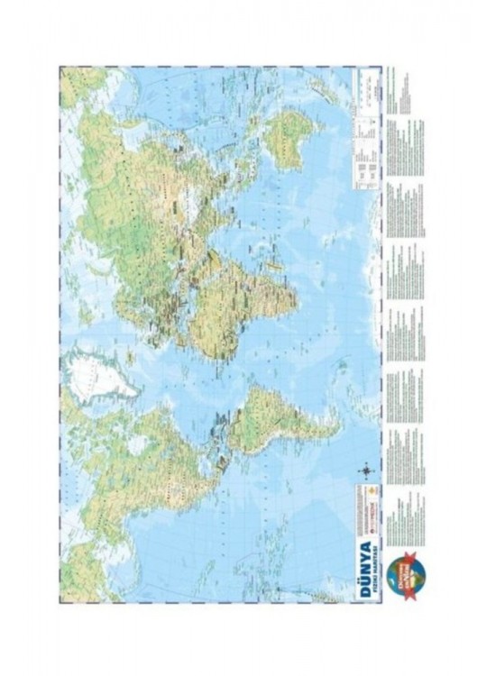 Mepmedya Dünya Siyasi-Fiziki Haritası 50x70