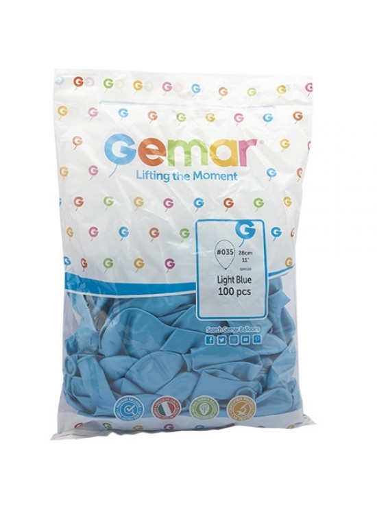 Metalik Balon Gm110 28Cm 100 Lü Açık Mav 035