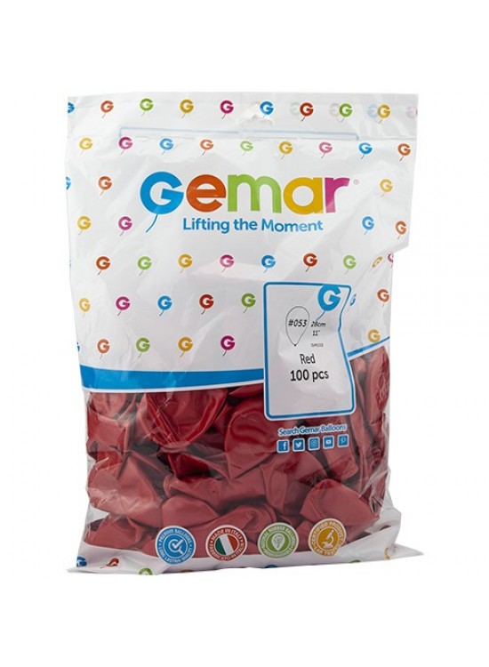 Metalik Balon Gm110 28Cm 100 Lü Kırmızı 053