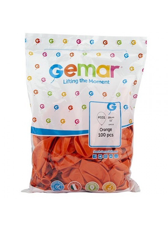 Metalik Balon Gm110 28Cm 100 Lü Turuncu 031