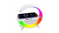 Mikado MD-G111 Beyaz 10W 1800mAh BT-TF-USB-15W Wireless Şarj RGB Işıklı Speaker