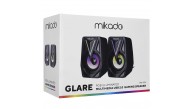 Mikado MD-S23 GLARE 2.0 Multimedia 3W-2 Siyah USB RGB Işıklı Gaming Speaker Hoparlör Stereo Giriş