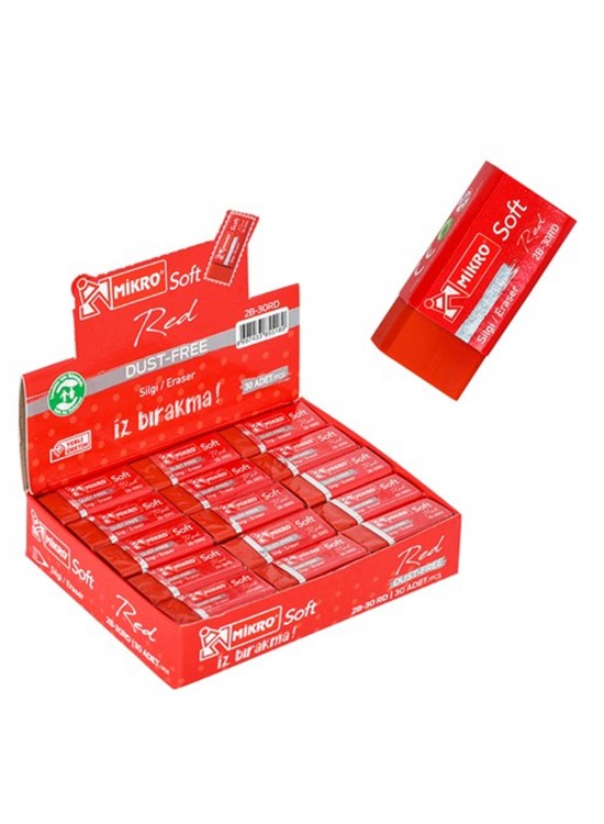 Mikro Silgi Soft Kırmızı 2B-30RD