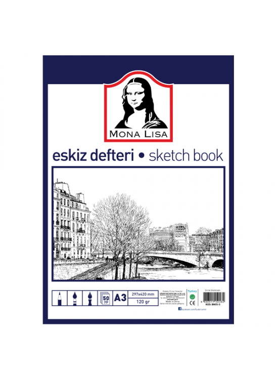 Mona Lisa Eskiz Defteri 50 YP 120 GR A3 BN05-3