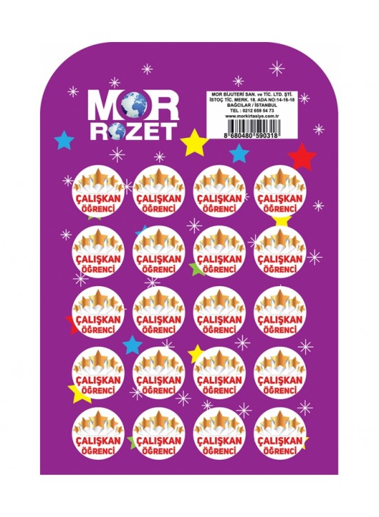 Mor Rozet Çalışkan Öğrenci (1 Adet)
