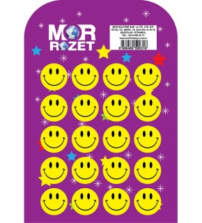 Mor Rozet Gülen Yüz (1 Adet)