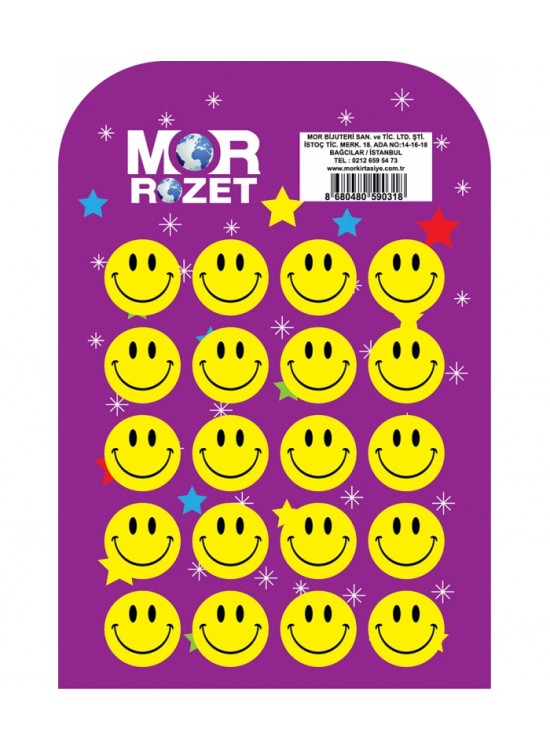 Mor Rozet Gülen Yüz (1 Adet)