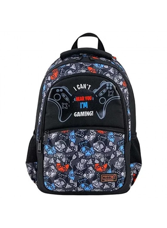Muggle Okul Çantası Game Over Siyah Mu-9383