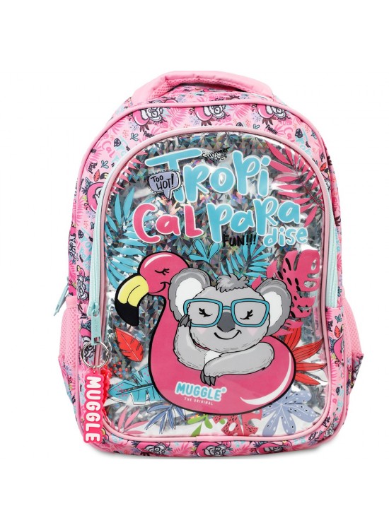 Muggle Okul Çantası Tropikal Pradice Pembe Mu-8904