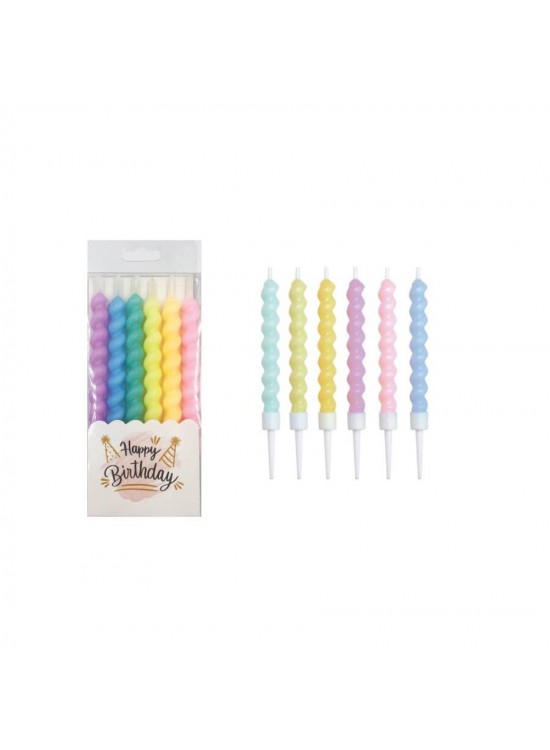 Mum Spiral Makaron Renkli 12cm 6 Lı