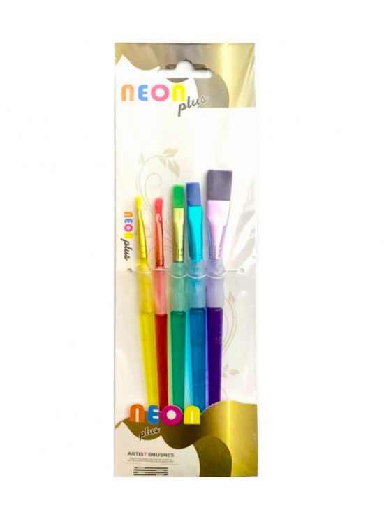 Neon 5 Li Fırça Seti Hkd-148 Silikon Tutma Yerli